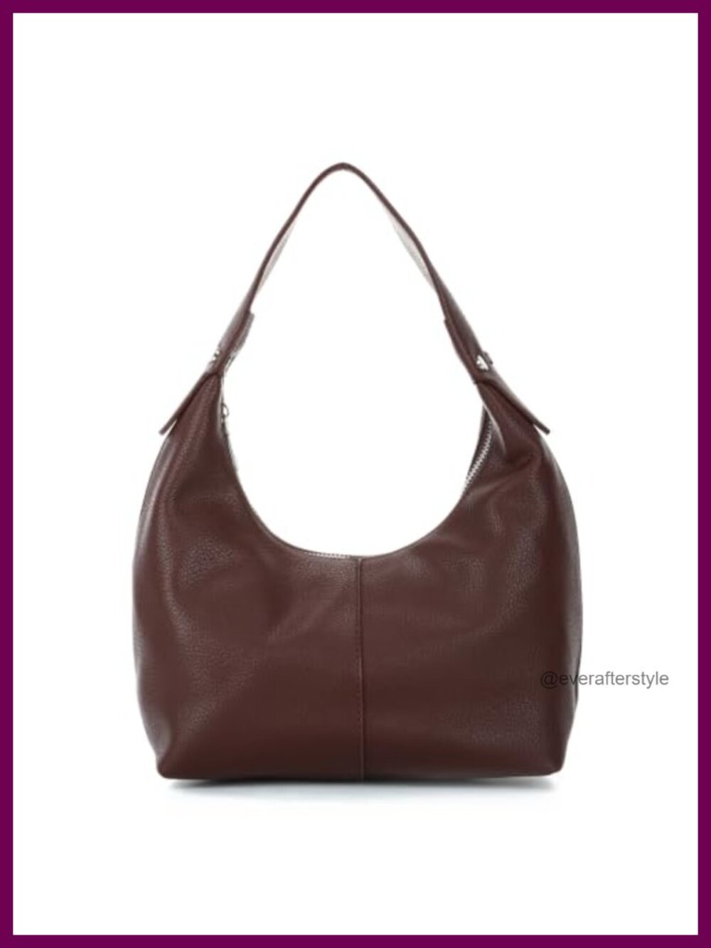 Vegan Leather Hobo Shoulder Bag Slouchy Crescent Tote